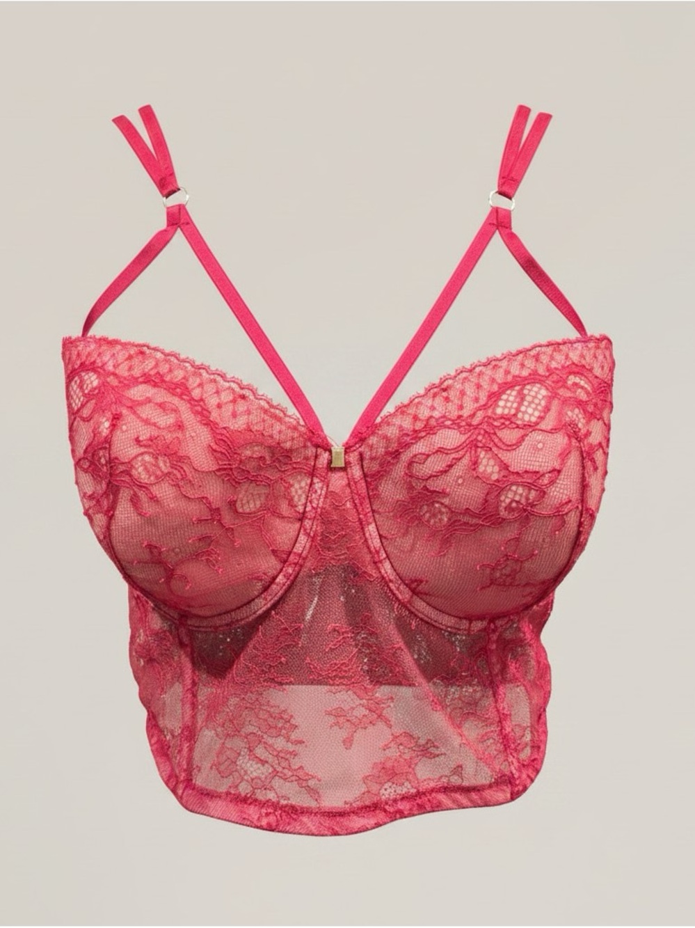 Victoria Secret Very Sexy Lace Corset Bustier Red 38DD
